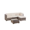 Tinto outdoor rattan seating set in gray melange