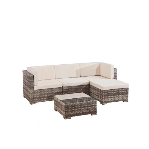 Tinto outdoor rattan seating set in gray melange