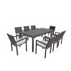 Ombroso grande outdoor rattan dining set in brown