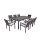 Ombroso grande outdoor rattan dining set in brown