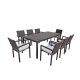 Ombroso grande outdoor rattan dining set in brown