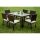 Attento rattan dining set in brown