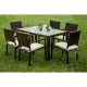 Attento rattan dining set in brown