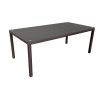 Table with brown rattan cover and glass top 100*200*74 cm