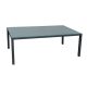 Table with black rattan cover and glass top 100*200*74 cm
