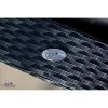 Table with black rattan cover and glass top 100*200*74 cm