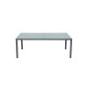 Table with gray rattan cover and glass top 100*200*74 cm