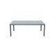 Table with gray rattan cover and glass top 100*200*74 cm