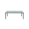 Table with gray rattan cover and glass top 100*200*74 cm