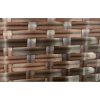 Table with brown rattan cover and glass top 90*150*74 cm