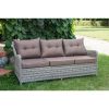 Divino 3-seater sofa with cushions, grey melange rattan