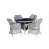 Modern dining set with 4-seater round table