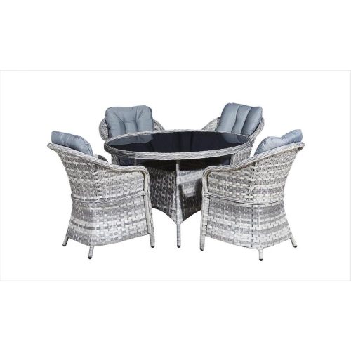 Modern dining set with 4-seater round table