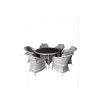Modern dining set with 6-seater round table