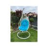 Bellissimo hanging chair in white with blue cushion