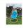 Bellissimo hanging chair in white with blue cushion