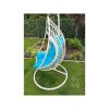 Bellissimo hanging chair in white with blue cushion