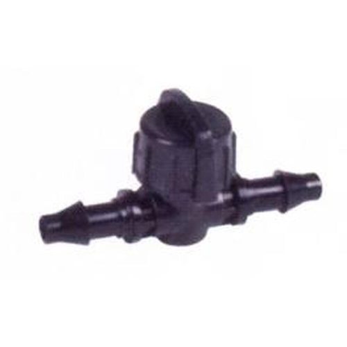 Shut-off valve for 6/4mm pipe with hose end connection