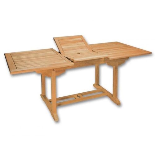 Gentle extendable square teak table