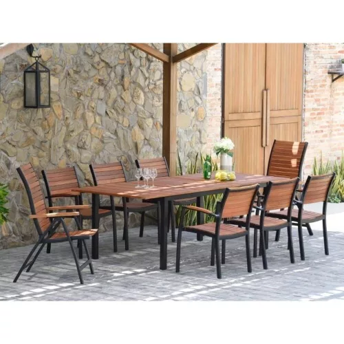 Flamingo eucalyptus rectangular table 180 - 240 x 100 x 74 cm