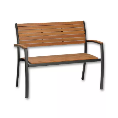 Flamingo eucalyptus bench with backrest 114 x 60 x 88 cm