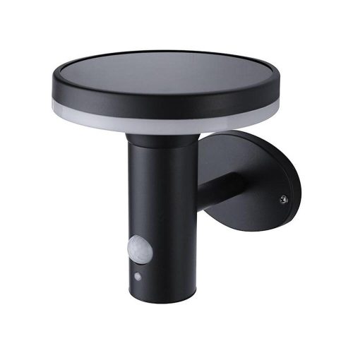 Motion sensor solar wall lamp, black - PALERMO