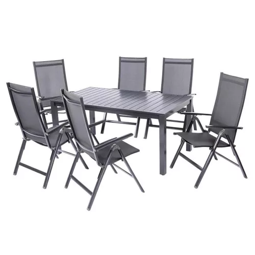 Compact garden table 4-6 people 159 x 90 x 74 cm