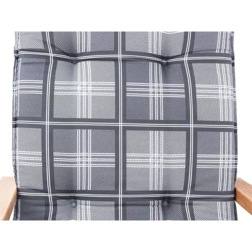 Grey and white checkered cushion for high back chair