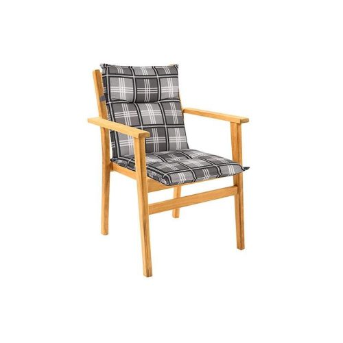 Grey and white checkered cushion for low back chair
