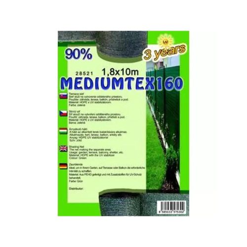 Shading net MEDIUMTEX160 1.8X10m green 90%