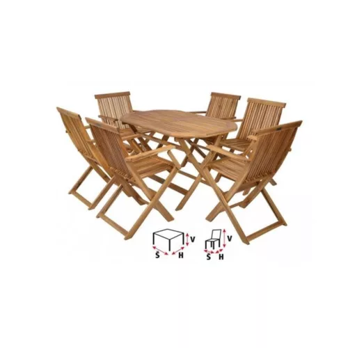 HECHT BASICSET6 GARDEN FURNITURE WOOD