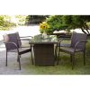 Dining set 4 pieces brown Lento