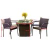 Dining set 4 pieces brown Lento