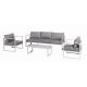 Sofa set with white aluminum frame and gray cushions Mostrare Grande