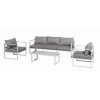 Sofa set with white aluminum frame and gray cushions Mostrare Grande