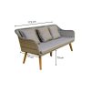 Modern 173 cm wide technorattan 3-seater sofa Largo