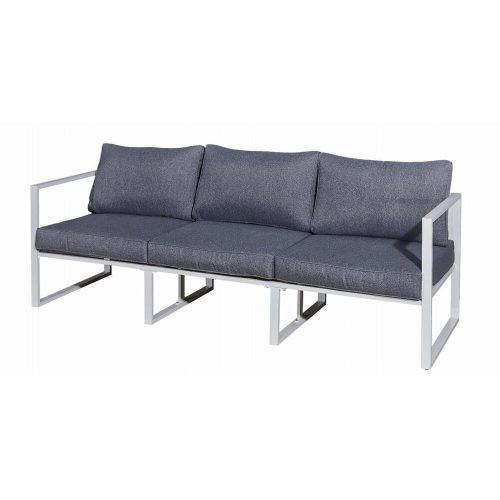 White three-seater sofa Mostrare 204 cm with aluminum frame