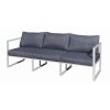 White three-seater sofa Mostrare 204 cm with aluminum frame