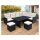 BOSCO black technorattan sofa set with high poufs
