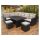 BOSCO brown technorattan sofa set with high poufs
