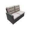BOSCO brown technorattan sofa set with high poufs