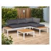 Aluminum garden sofa Vento with white frame and gray cushions