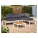 Aluminum garden sofa Vento with white frame and gray cushions