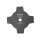 Riwall Four-blade cutting blade for lawn mower 255mm / 25.4mm / 1.4 mm
