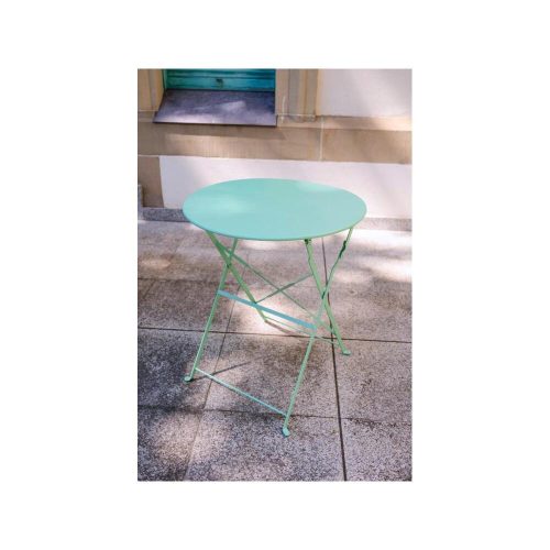 Small round balcony table 60 cm in mint green