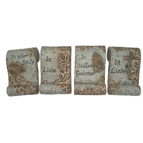Decorative garden memorial stone, book-shaped, made of ceramic, 4 types, 1 pc.