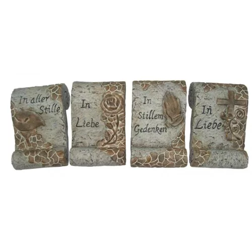 Decorative garden memorial stone, book-shaped, made of ceramic, 4 types, 1 pc.