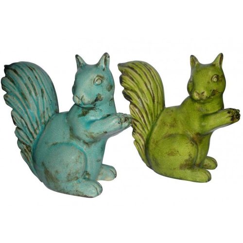 Standing squirrels made of ceramic, green, 1 pc, 24.5 cm