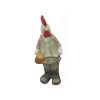 Standing chicken with watering can ceramic figurine, 29.5 cm