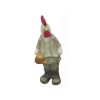 Standing chicken with watering can ceramic figurine, 29.5 cm